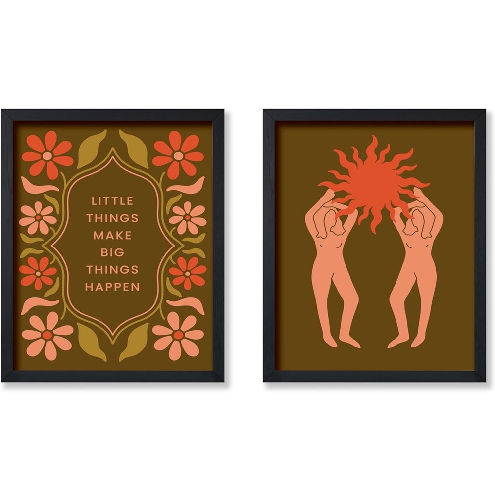 NWT 2 Piece Posters Retro Little Things Make Big Things Happen 8x10 UNFRAMED
